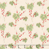 Jingle Bell - Leaves and Berries Buttercream Yardage