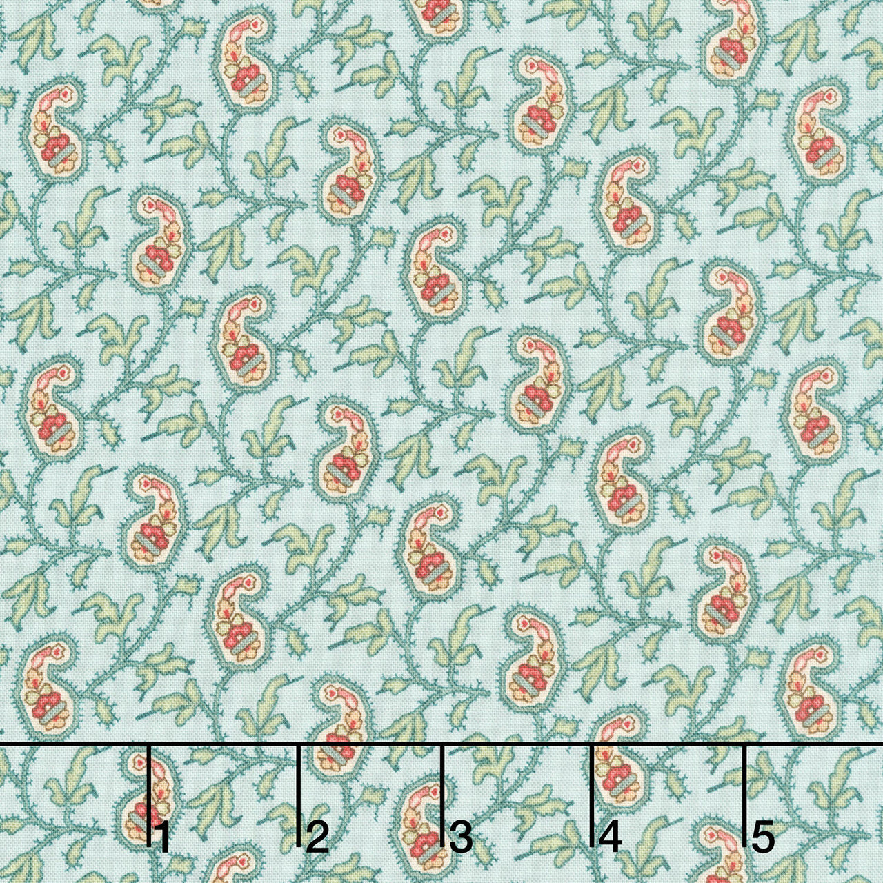 Jingle Bell - Paisley Vine Vintage Blue Yardage