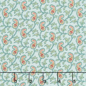 Jingle Bell - Paisley Vine Vintage Blue Yardage
