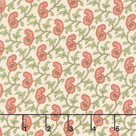 Jingle Bell - Paisley Vine Buttercream Yardage