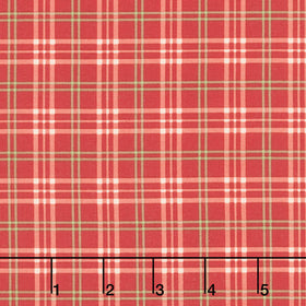 Jingle Bell - Pajama Plaid Cranberry Yardage