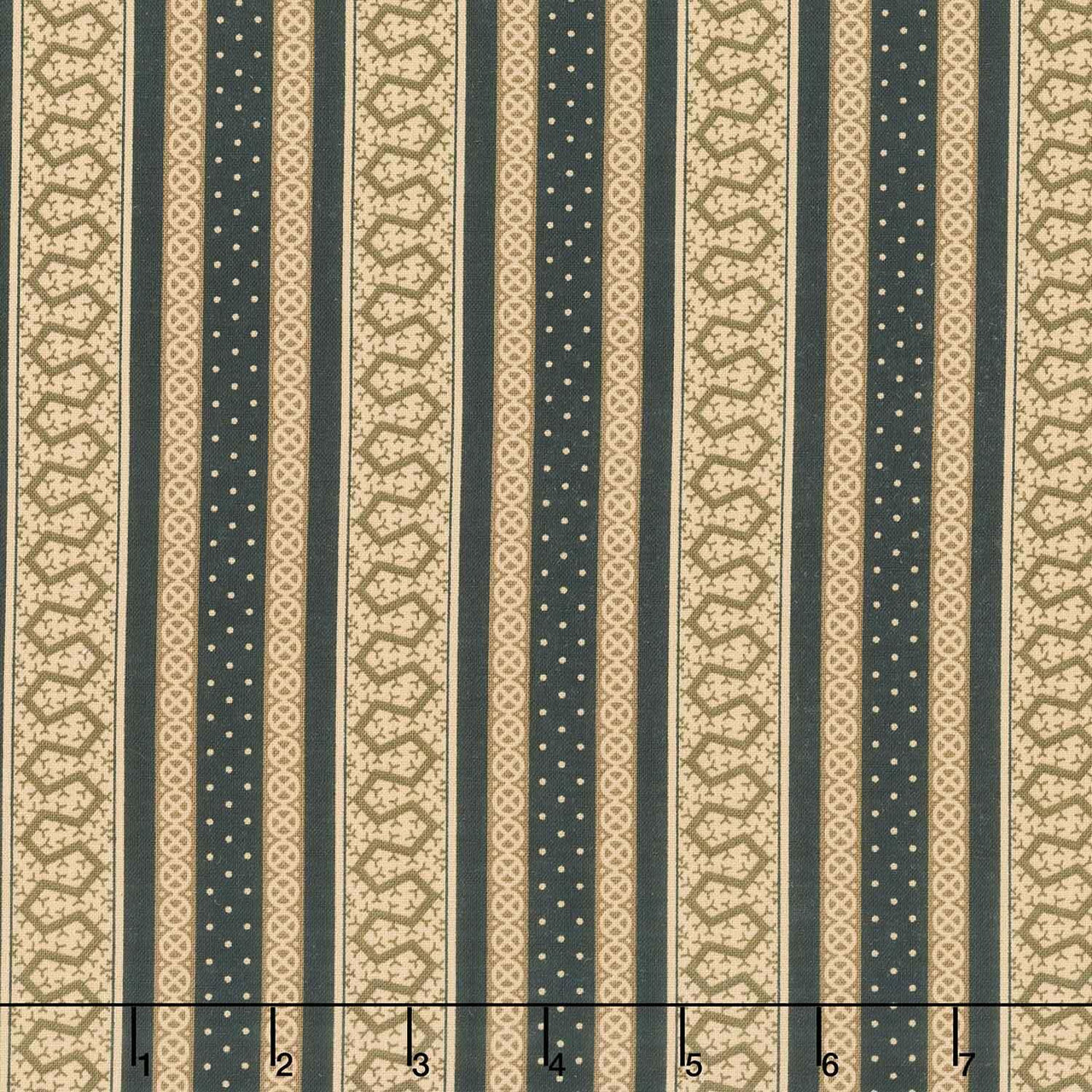 Madison Manor Revisited - Thorn Stripe Black Yardage