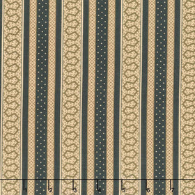 Madison Manor Revisited - Thorn Stripe Black Yardage