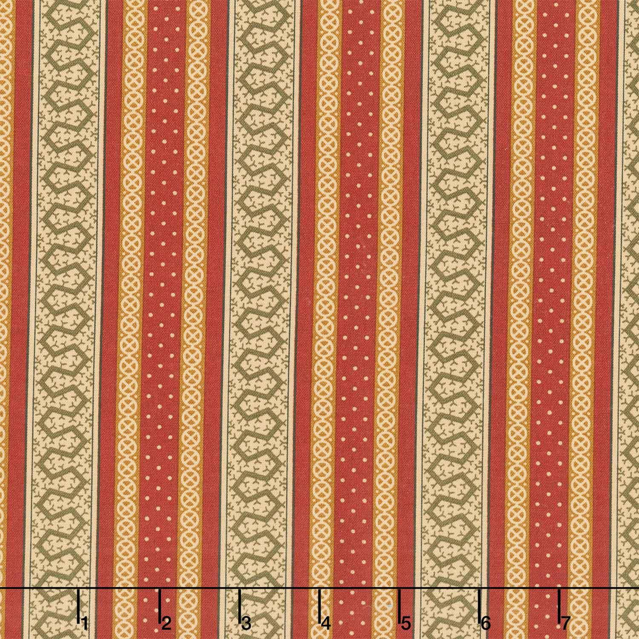 Madison Manor Revisited - Thorn Stripe Red Yardage