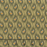 Madison Manor Revisited - Small Paisley Green Yardage