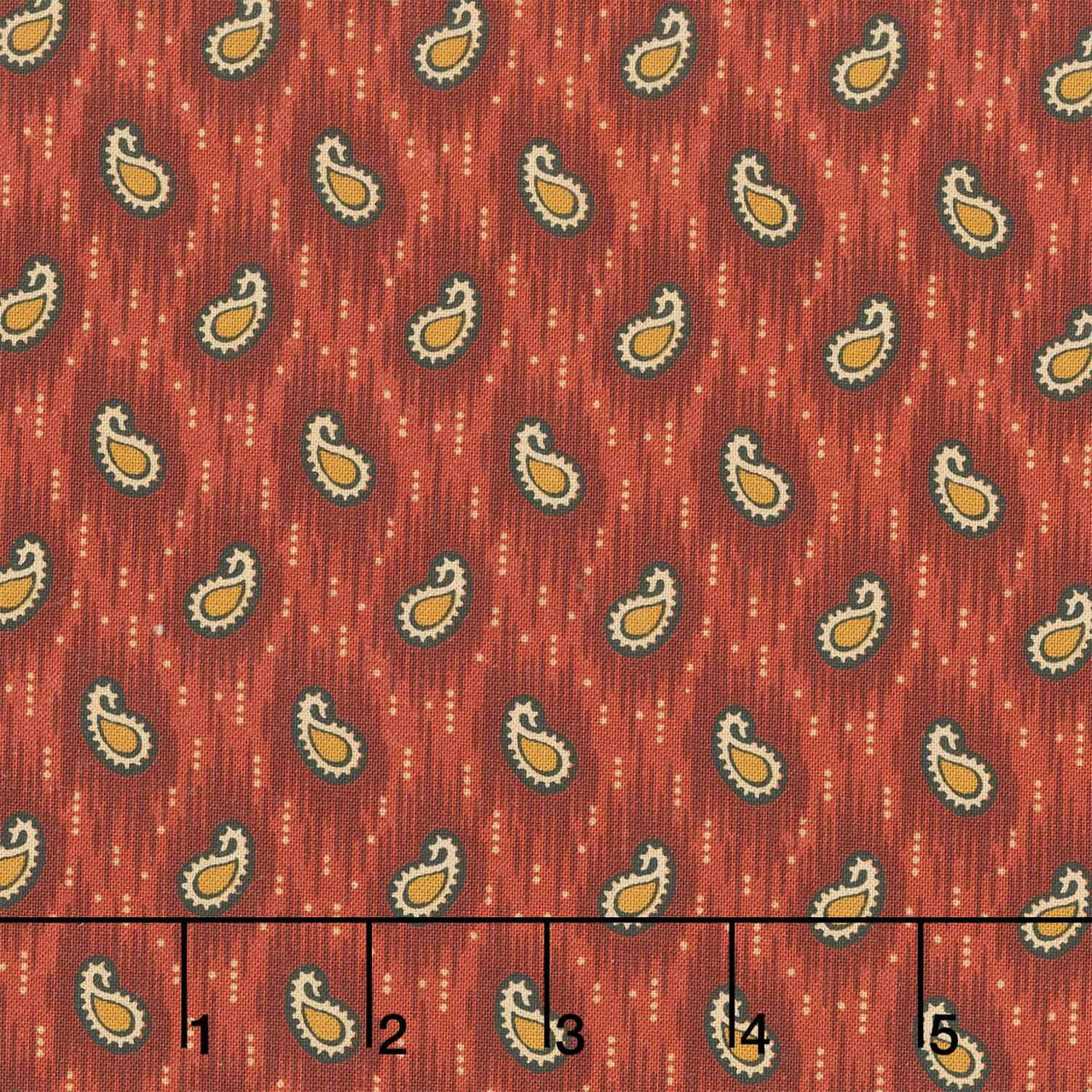 Madison Manor Revisited - Small Paisley Red Yardage