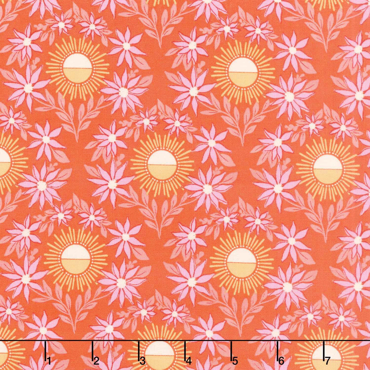 Sunset Cottage - Daylight Blooms Orange Yardage