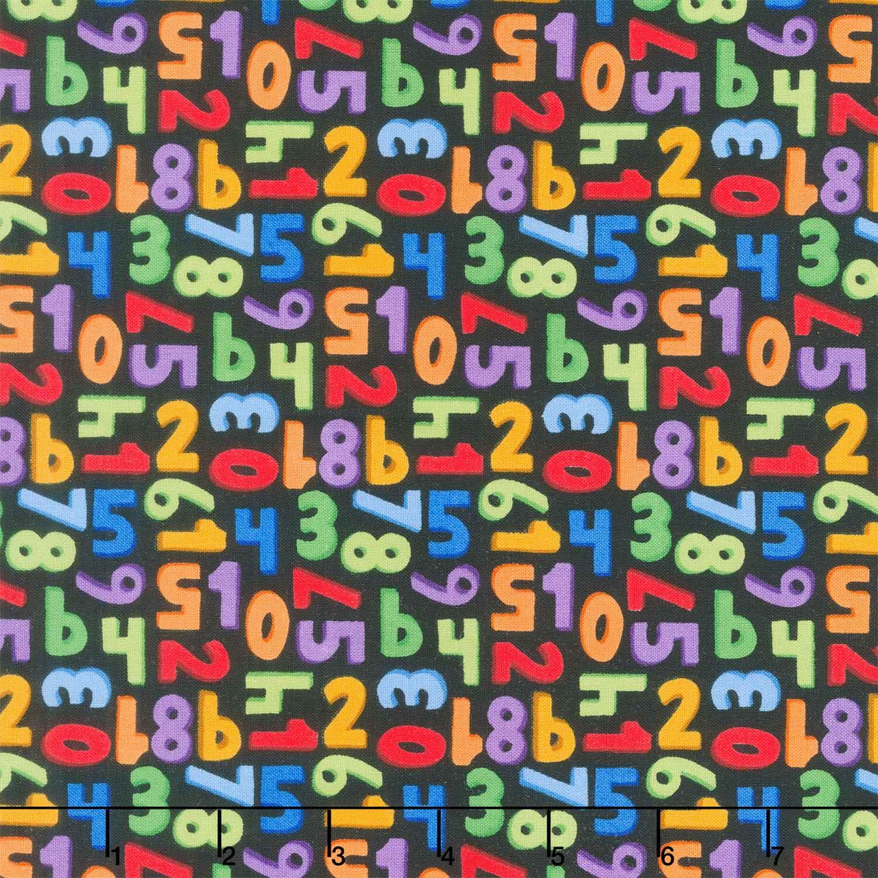 Back to School - Numbers Black Yardage