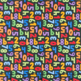Back to School - Numbers Black Yardage