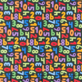 Back to School - Numbers Black Yardage
