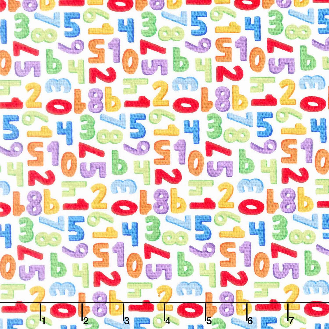 Back to School - Numbers White Yardage
