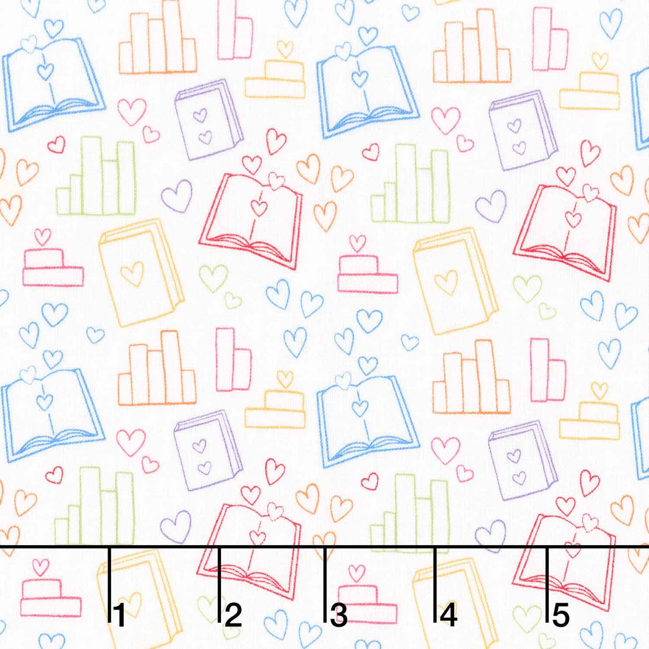 Back to School - Book Lover White Yardage