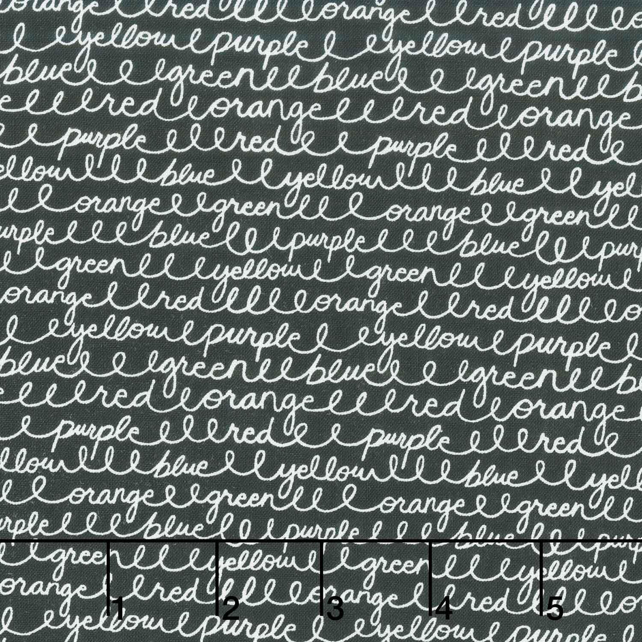 Back to School - Cursive Colors Black Yardage