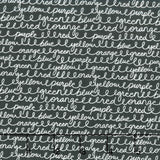 Back to School - Cursive Colors Black Yardage