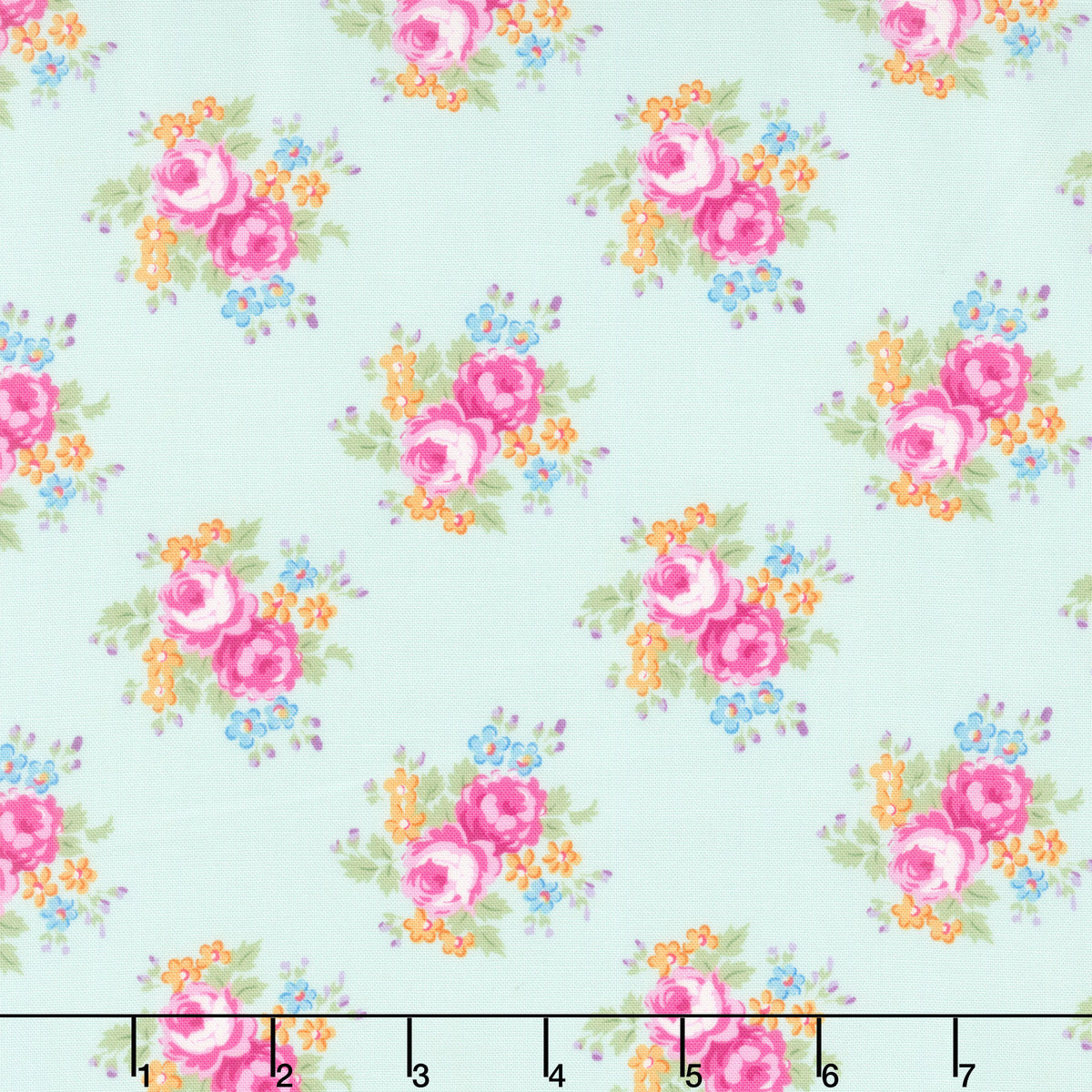 Beloved Blossoms - Sweet Blooms Mint Yardage
