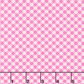 Beloved Blossoms - Checker Dot Pink Yardage