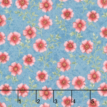 Sparrow Falls - Blossom Teapot Blue Yardage