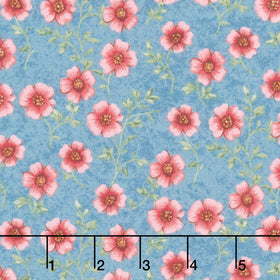 Sparrow Falls - Blossom Teapot Blue Yardage
