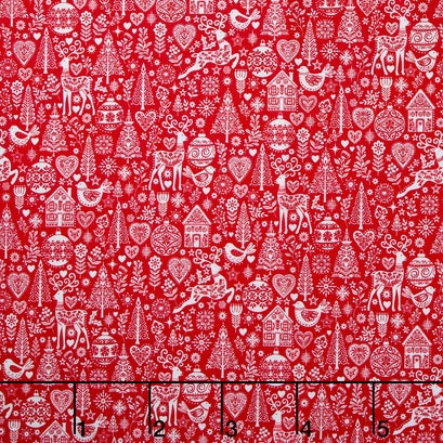 Scandi - Christmas Red Yardage