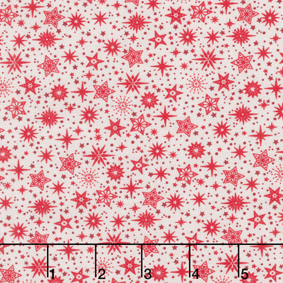 Scandi - Star Red Yardage