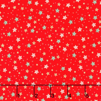 Jolly St Nick - Sparkle Red Metallic Yardage