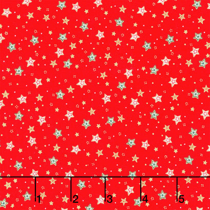 Jolly St Nick - Sparkle Red Metallic Yardage