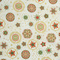 Good Tidings - Snow Crystal Cream Metallic Yardage