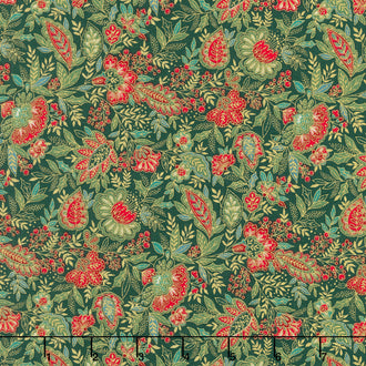 Good Tidings - Sarasa Green Metallic Yardage