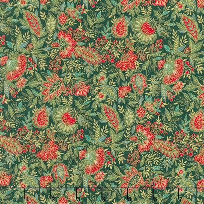 Good Tidings - Sarasa Green Metallic Yardage