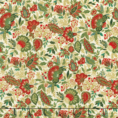 Good Tidings - Sarasa Cream Metallic Yardage
