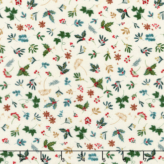 Good Tidings - Sprig Cream Metallic Yardage