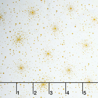 Good Tidings - Christmas Star Cream Metallic Yardage
