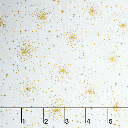 Good Tidings - Christmas Star Cream Metallic Yardage
