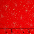 Good Tidings - Christmas Star Red Metallic Yardage