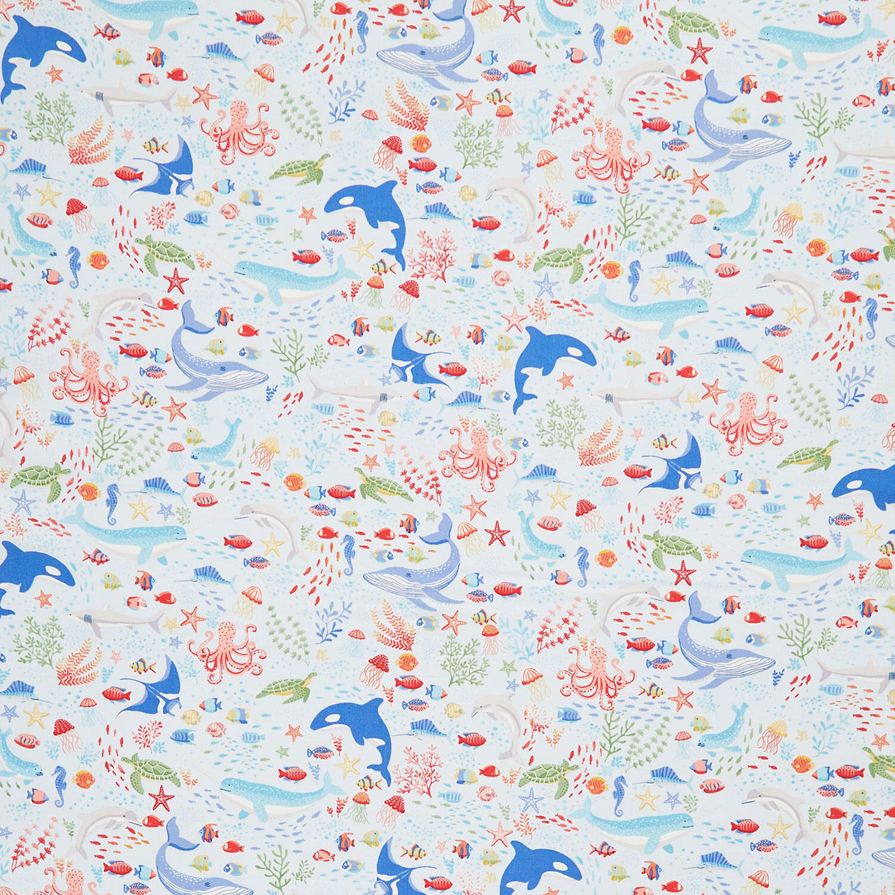 Deep Blue Sea - Creatures Light Blue Yardage