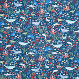 Deep Blue Sea - Creatures Dark Blue Yardage