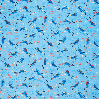 Deep Blue Sea - Divers Light Blue Yardage
