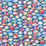 Deep Blue Sea - Fish Shoal Dark Blue Yardage
