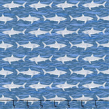 Deep Blue Sea - Sharks Dark Blue Yardage
