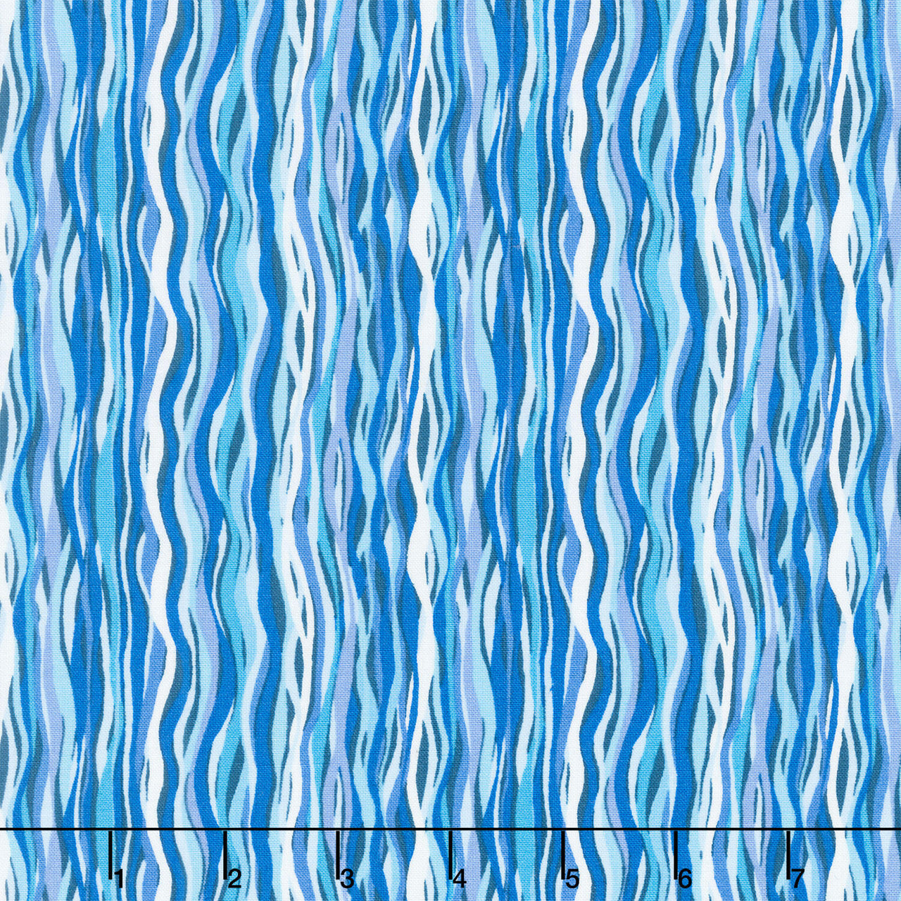 Deep Blue Sea - Wave Stripe Light Blue Yardage