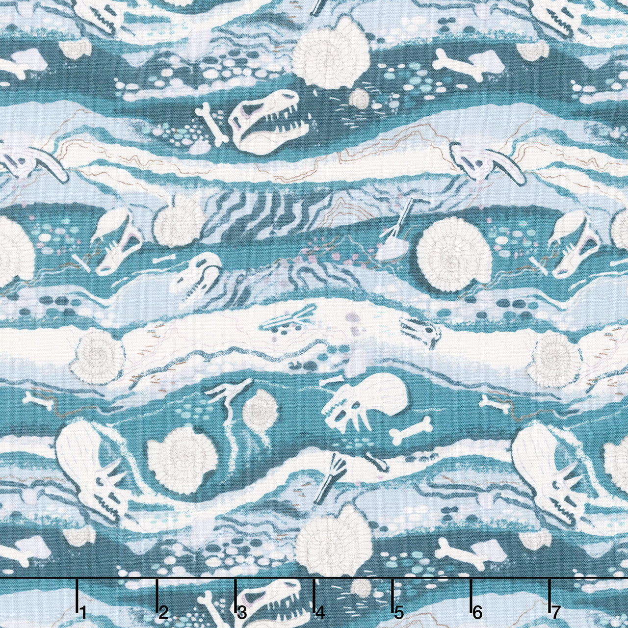 Prehistoric - Strata Blue Yardage