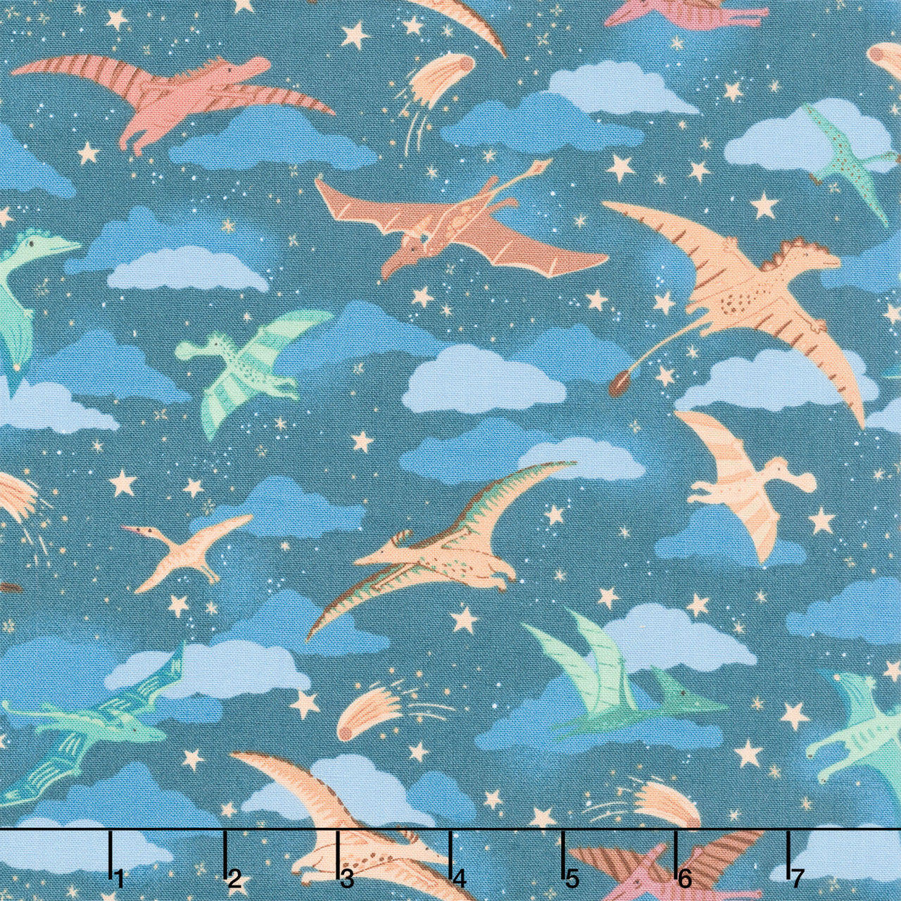 Prehistoric - Soar Dark Blue Yardage