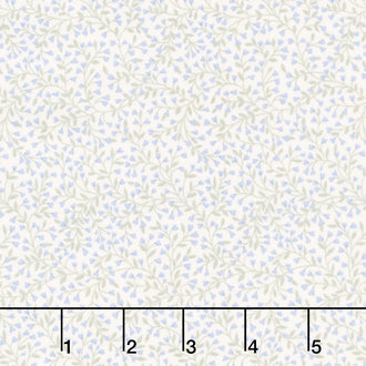 Petite Fleur - Vine Blue Yardage