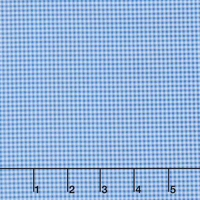 Petite Fleur - Gingham Blue Yardage