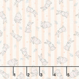 Little Ones - Bunnies Coral Yardage