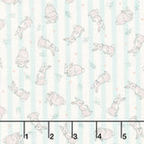 Little Ones - Bunnies Teal Yardage