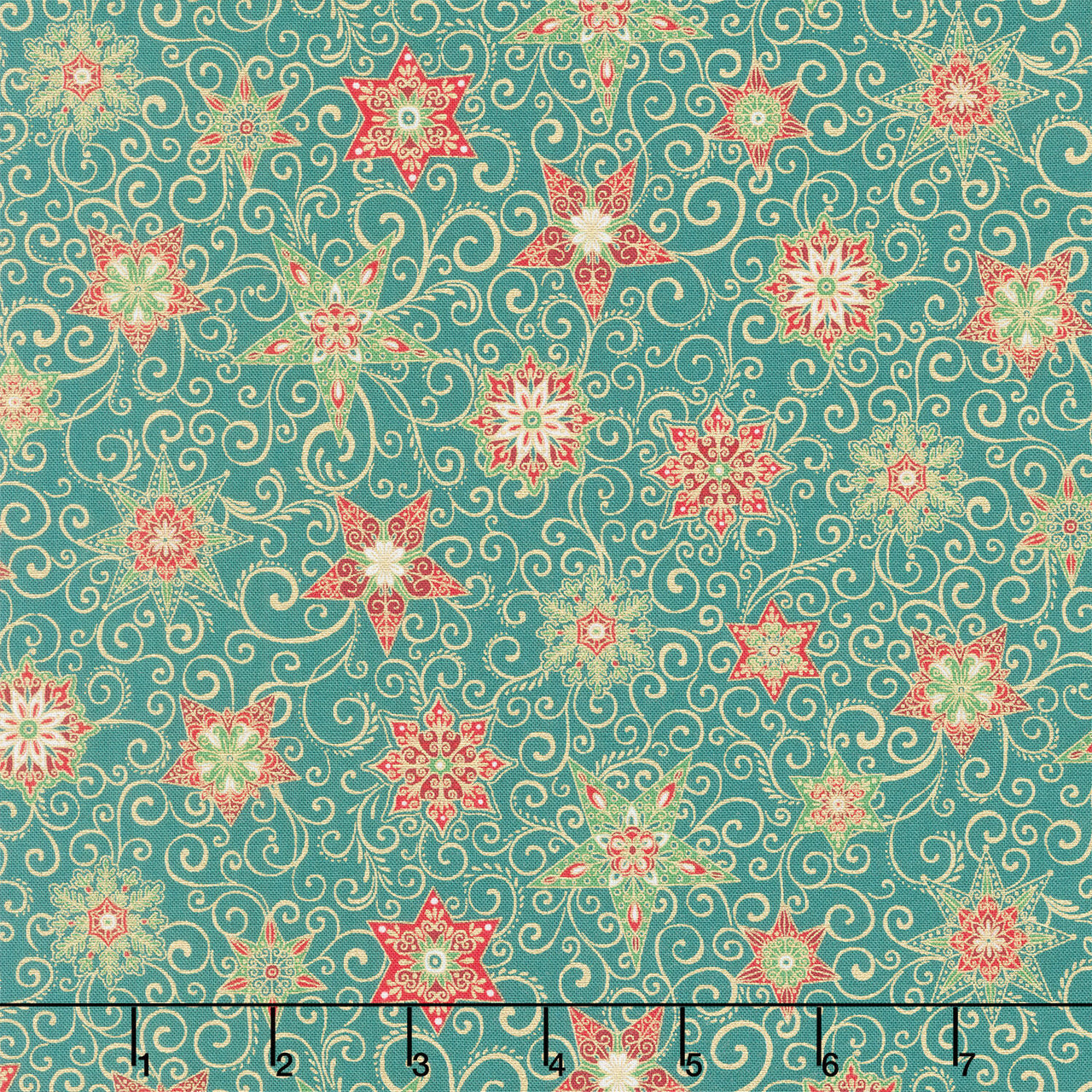 Adorn - Star Green Metallic Yardage