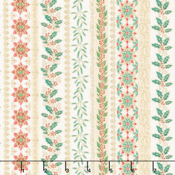 Adorn - Garland Stripe Cream Metallic Yardage