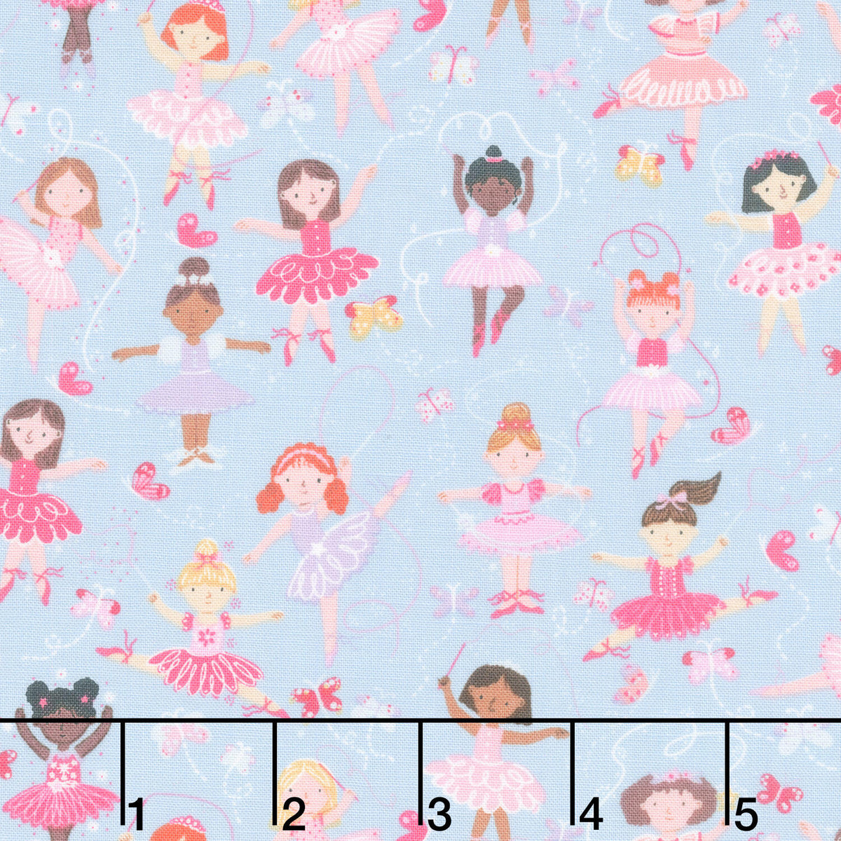 Dance Class - Ballerinas Blue Yardage