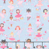 Dance Class - Ballerinas Blue Yardage